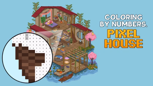 Coloring by Numbers: Pixel House